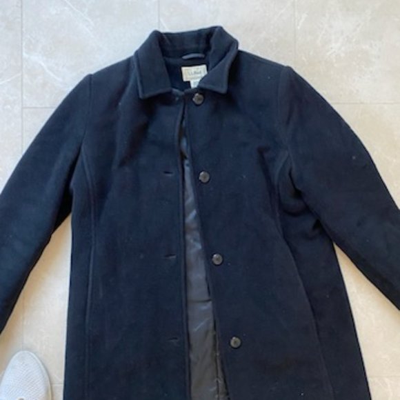 LL Bean Long Black Coat - Picture 4 of 10